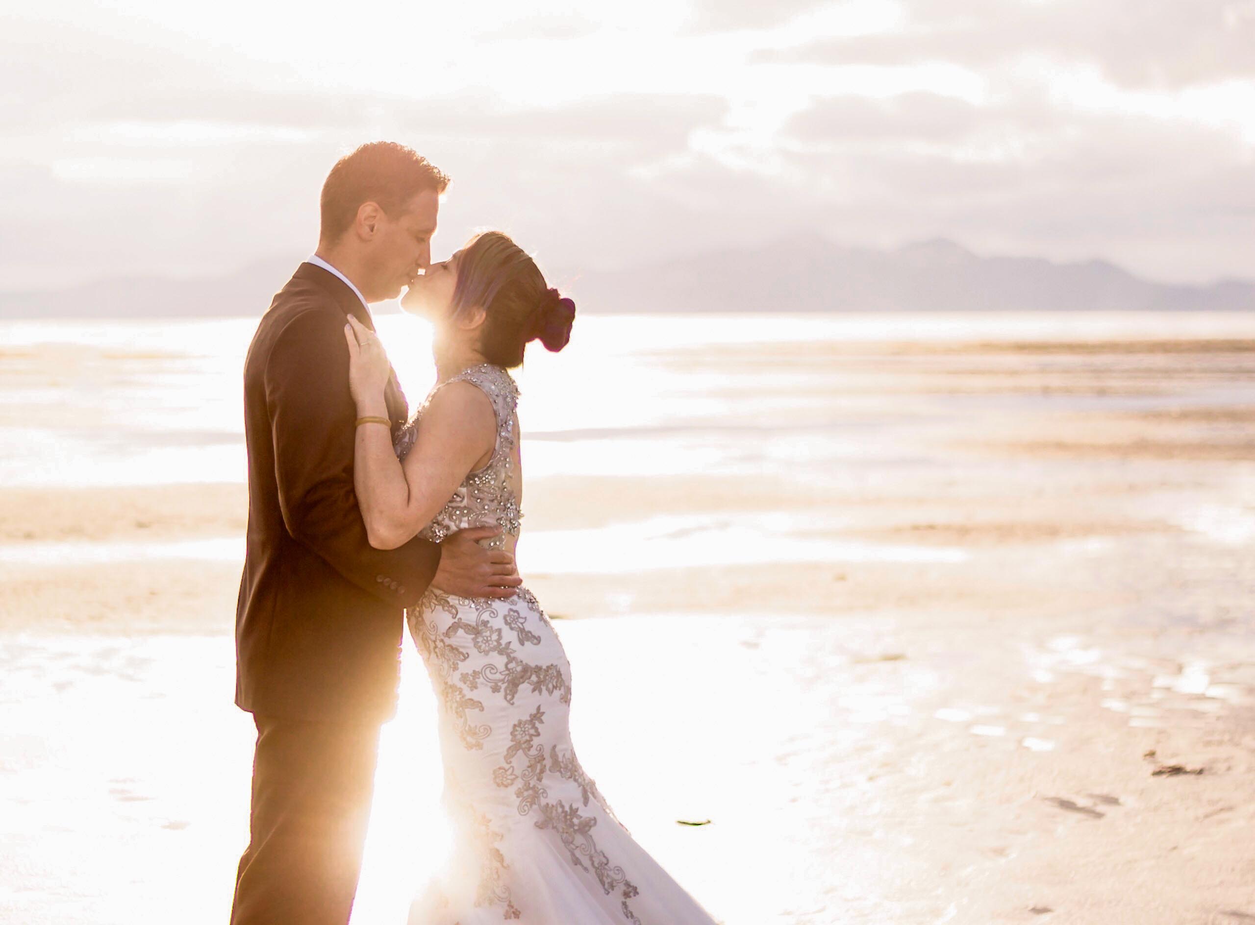 Dark Moody Wedding Salt Flats Utah